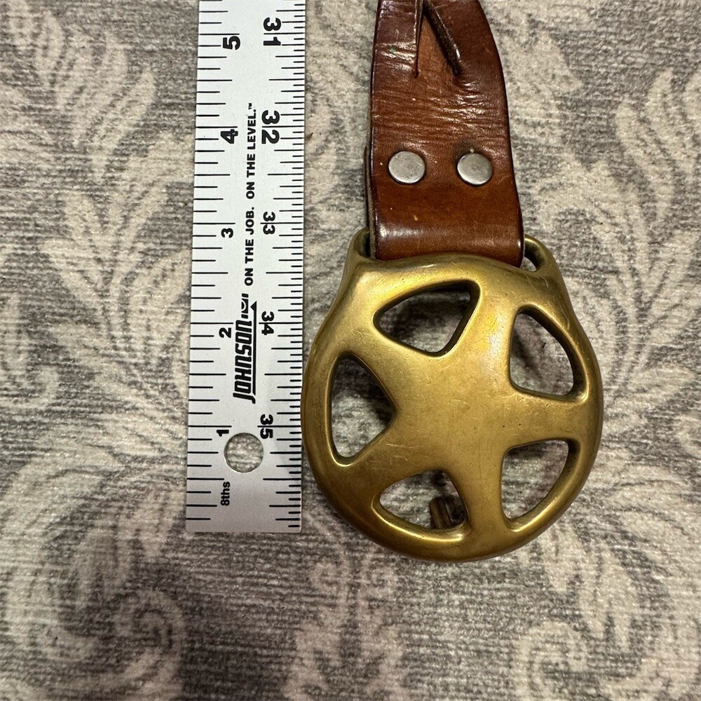 Belt Womens Size M Brown Braided Western Boho Star Concho Buckle - Picture 4 of 4